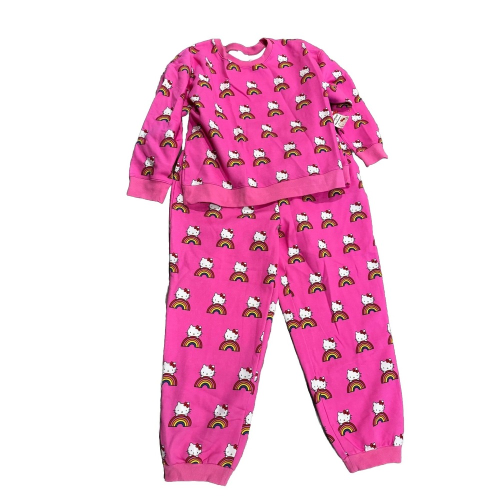 Mod Cloth Hello Kitty Rainbow All Over Print Hot Pink Plus Size 4X 3X Sweat Suit